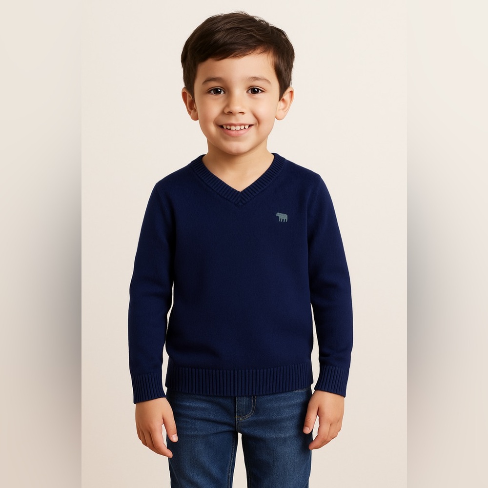 Carter’s V-Neck Pullover Knit Sweater Navy Size 6